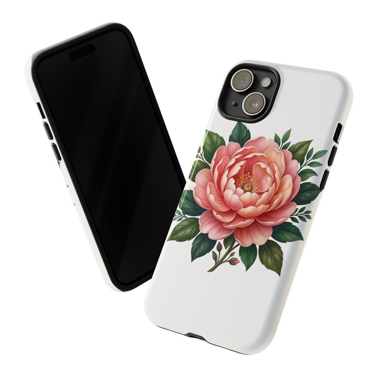 Floral Peony Tough Phone Case — Protective Botanical iPhone Cover