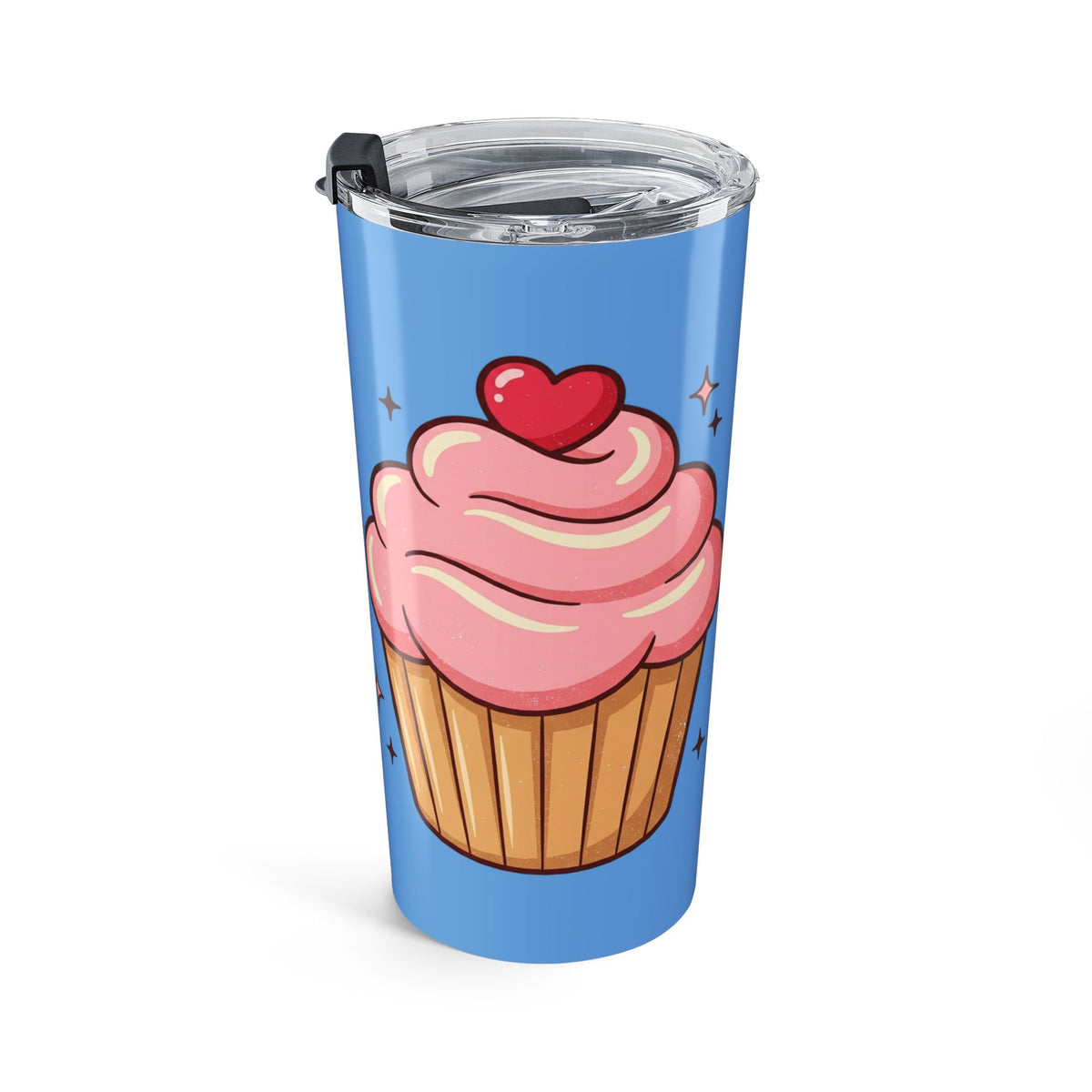 Pink Cupcake Tumbler 20oz- Light Blue