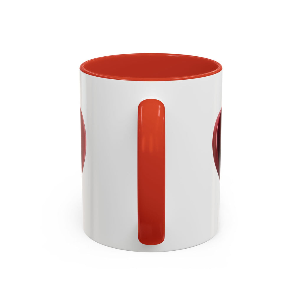 Heart Accent Coffee Mug – Red 3D Heart Design, Valentine’s Day Gift