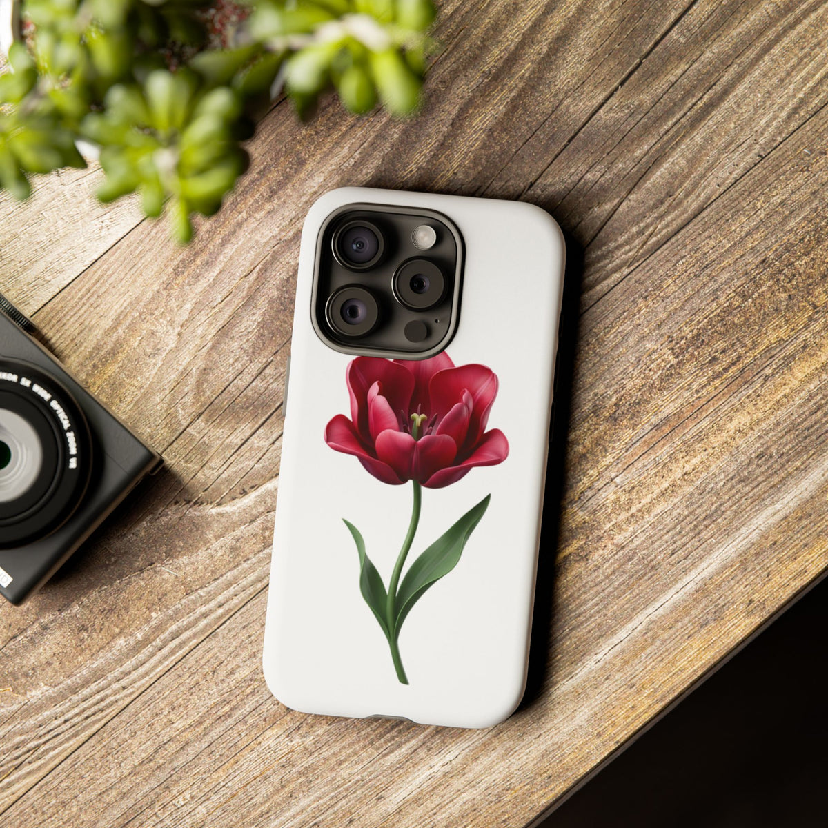 Tulip Floral Tough Phone Case – Protective Blossom iPhone Cover