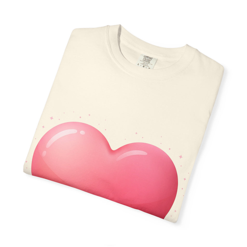 Pink Heart Unisex Garment-Dyed T-shirt