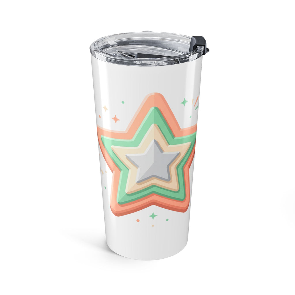 20oz Starburst Tumbler White  — Retro Pastel Star Insulated Travel Cup