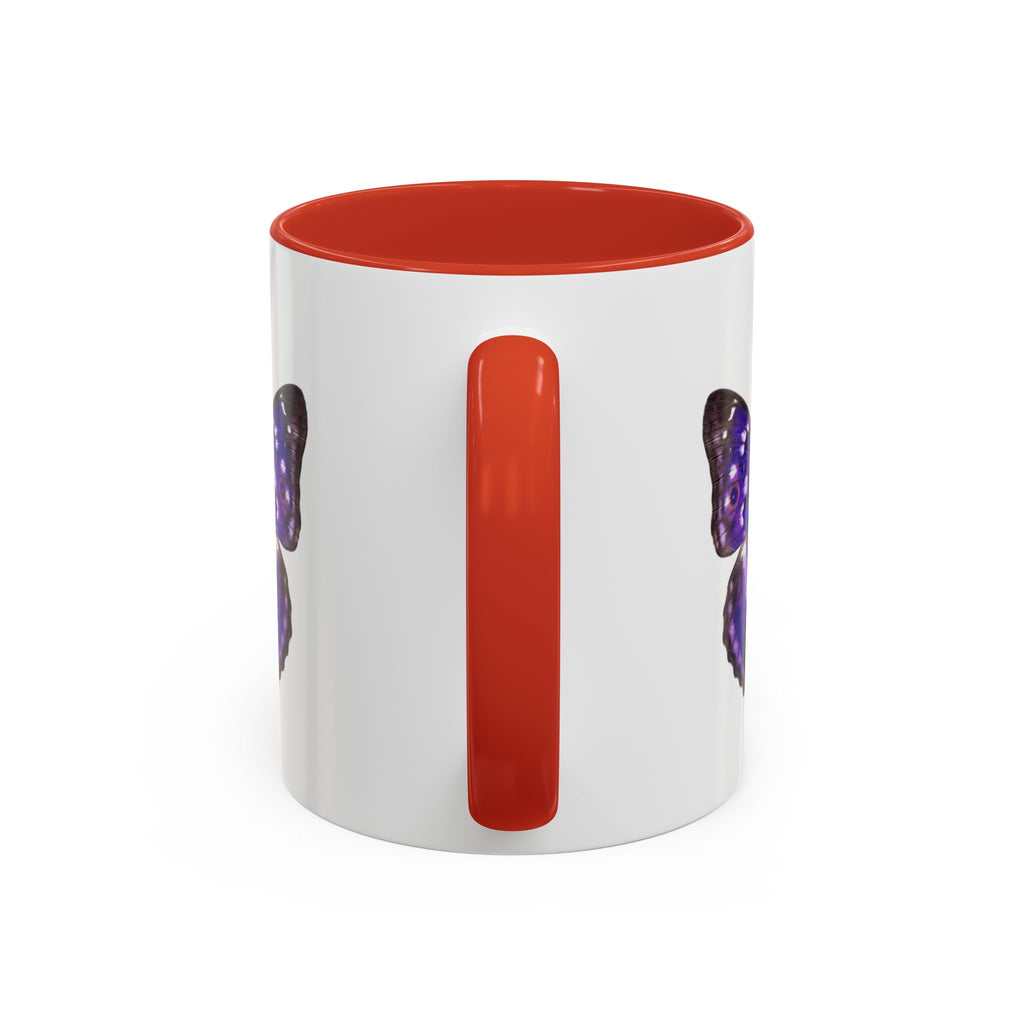Purple Butterfly Accent Coffee Mug – Elegant Floral Butterfly Ceramic Cup