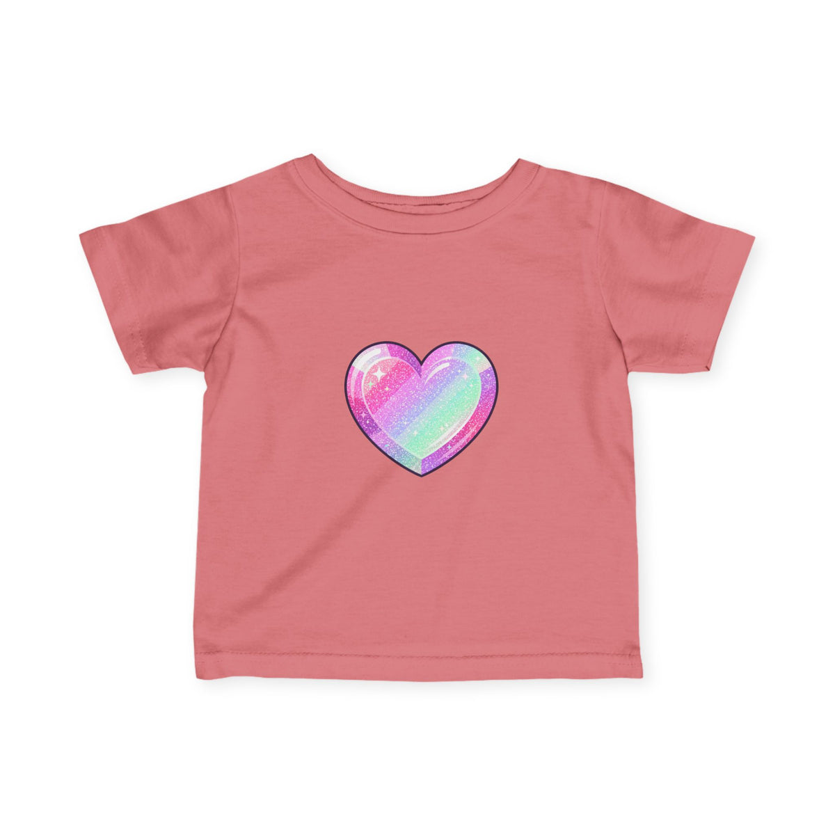 Infant Tee — Pastel Rainbow Heart Baby Shirt