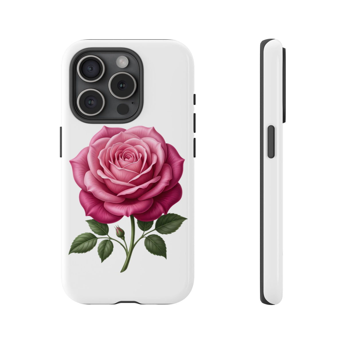 Pink Rose Tough Phone Case — Floral Protective iPhone Cover