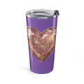 20oz Glitter Heart Tumbler – Light Purple Sparkle Travel Cup