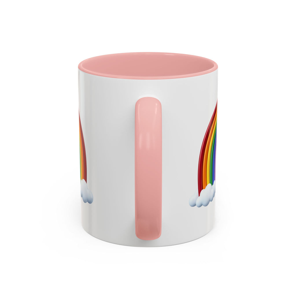 Rainbow Coffee Mug - Colorful Arc & Clouds Accent Mug (11/15oz)