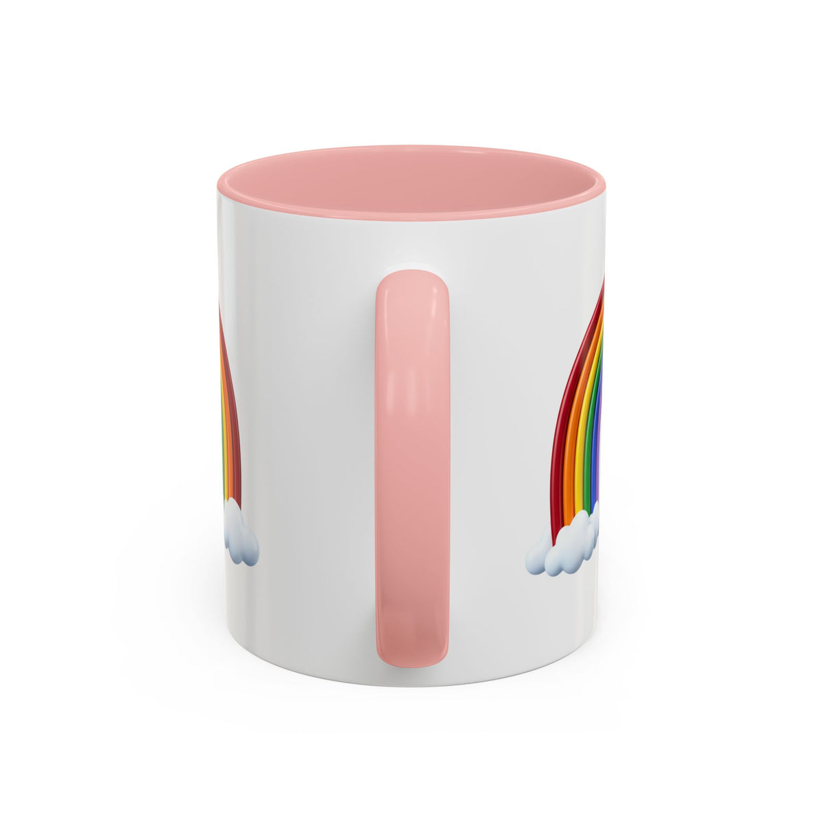Rainbow Coffee Mug - Colorful Arc & Clouds Accent Mug (11/15oz)