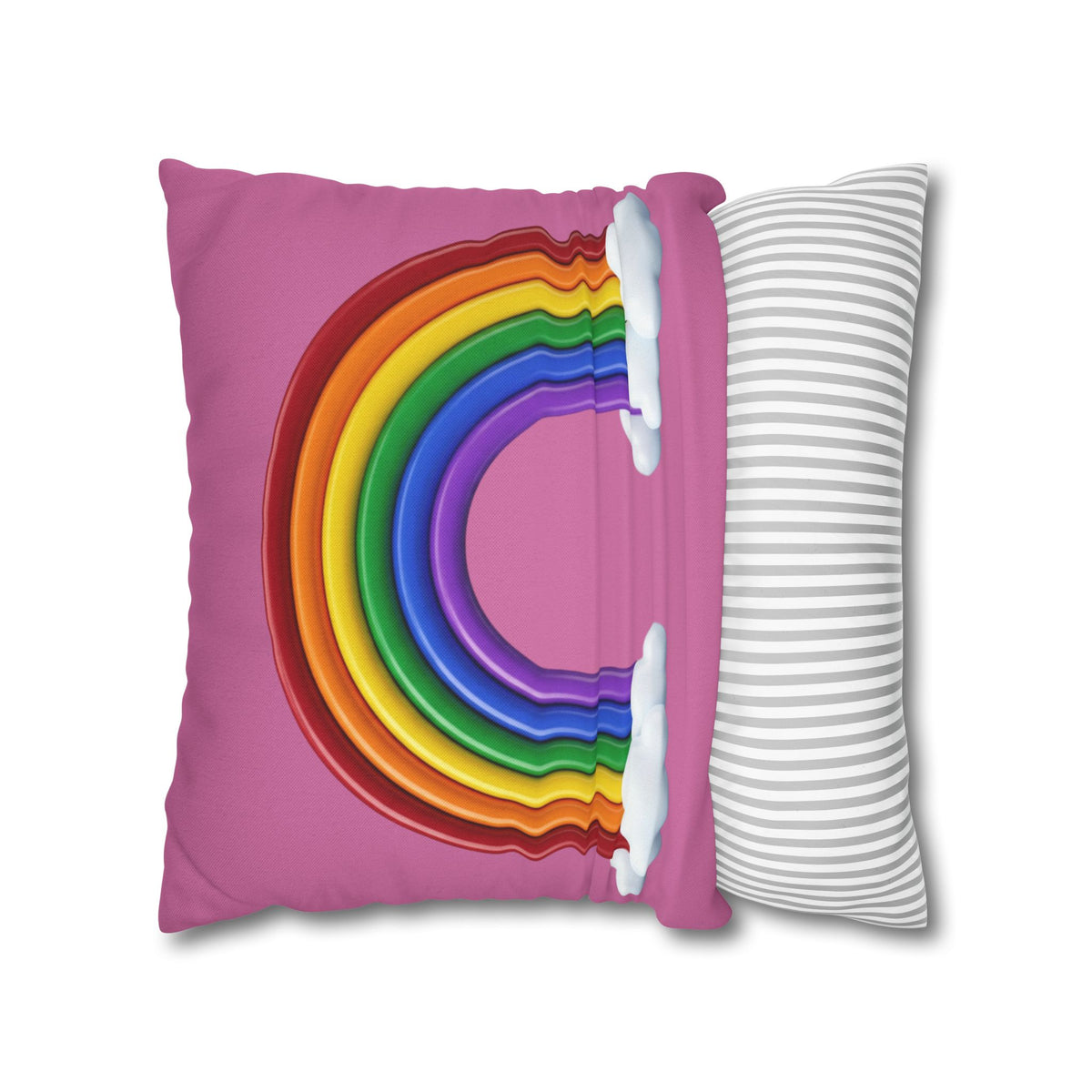 Rainbow Light Pink Spun Polyester Square Pillowcase