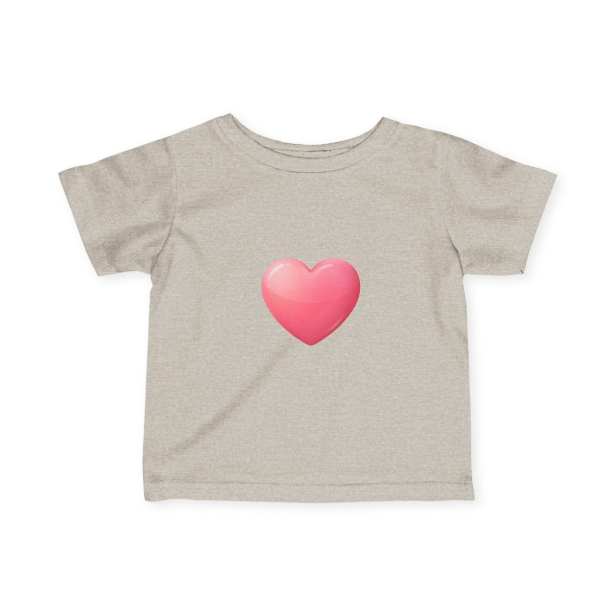 Infant Tee — Pink Heart Graphic Baby Shirt (Love Emoji)
