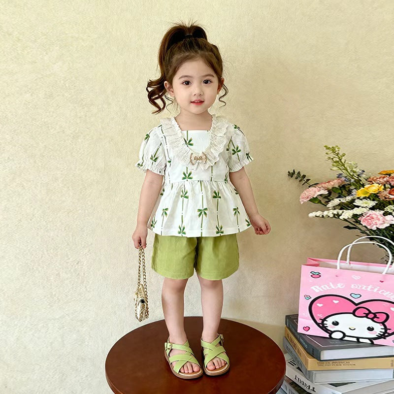 Children's summer short sleeved shorts two-piece set for babies