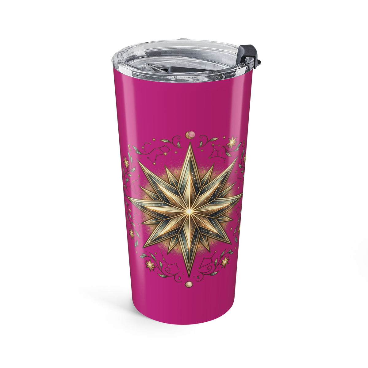 Star Print Magenta Insulated Tumbler 20oz