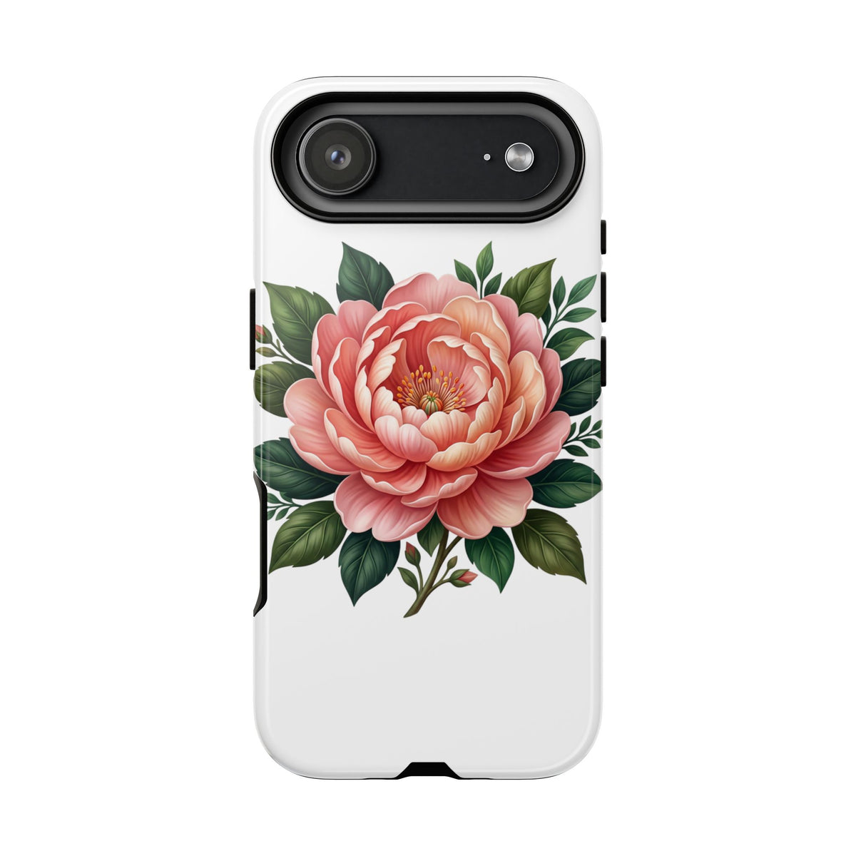 Floral Peony Tough Phone Case — Protective Botanical iPhone Cover