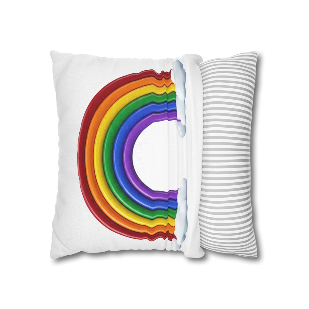 Rainbow Spun Polyester Square Pillowcase