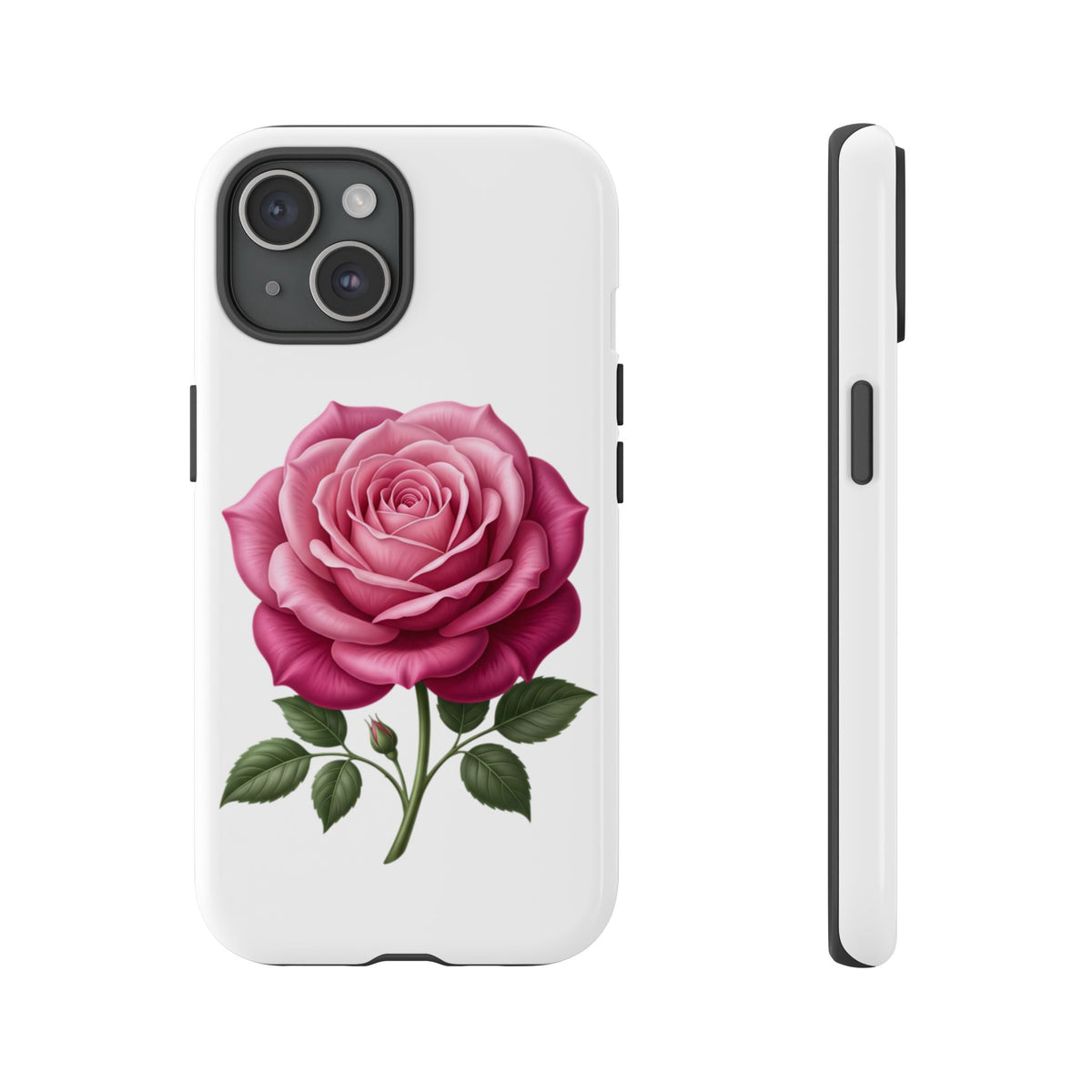 Pink Rose Tough Phone Case — Floral Protective iPhone Cover