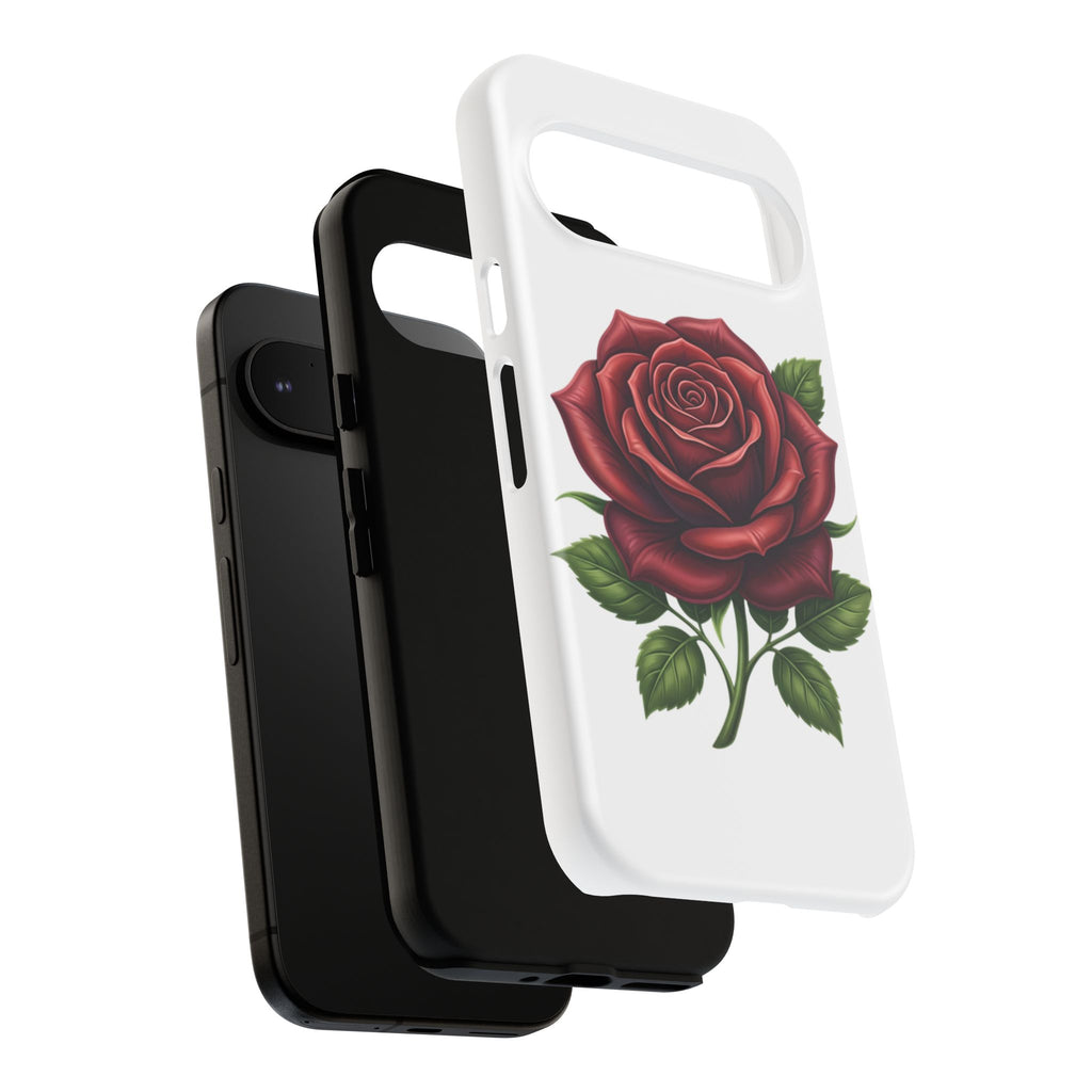 Rose Phone Case — Vintage Red Rose Floral Protective Cover