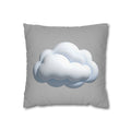 Cloud Throw Pillow Cover — Soft Light Gray Decorative Square Pillowcase