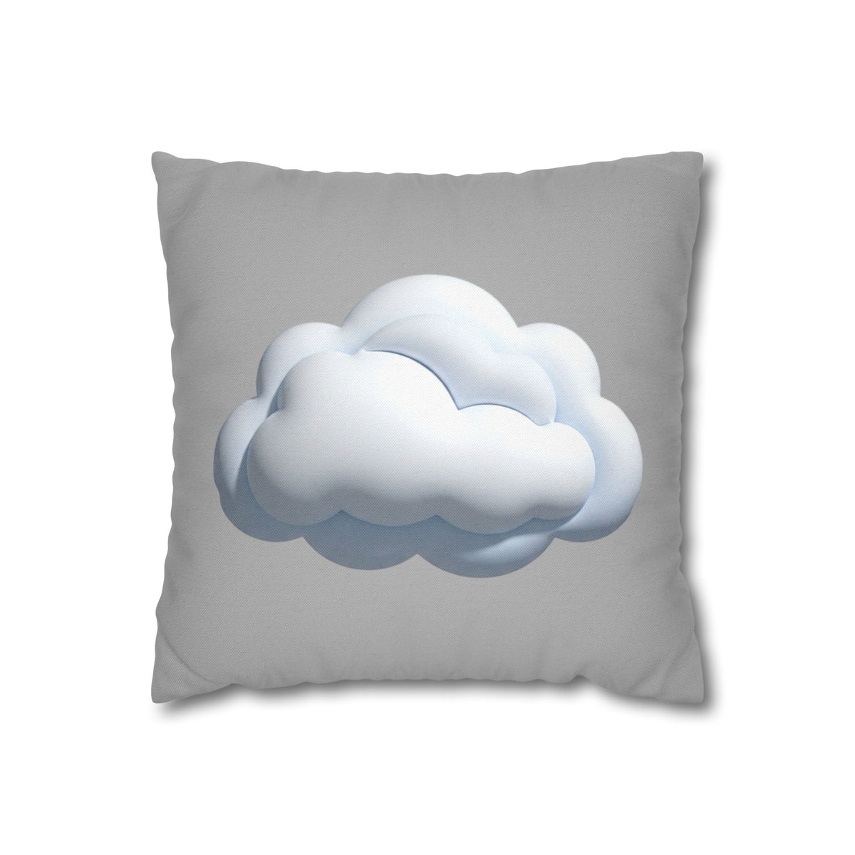 Cloud Throw Pillow Cover — Soft Light Gray Decorative Square Pillowcase