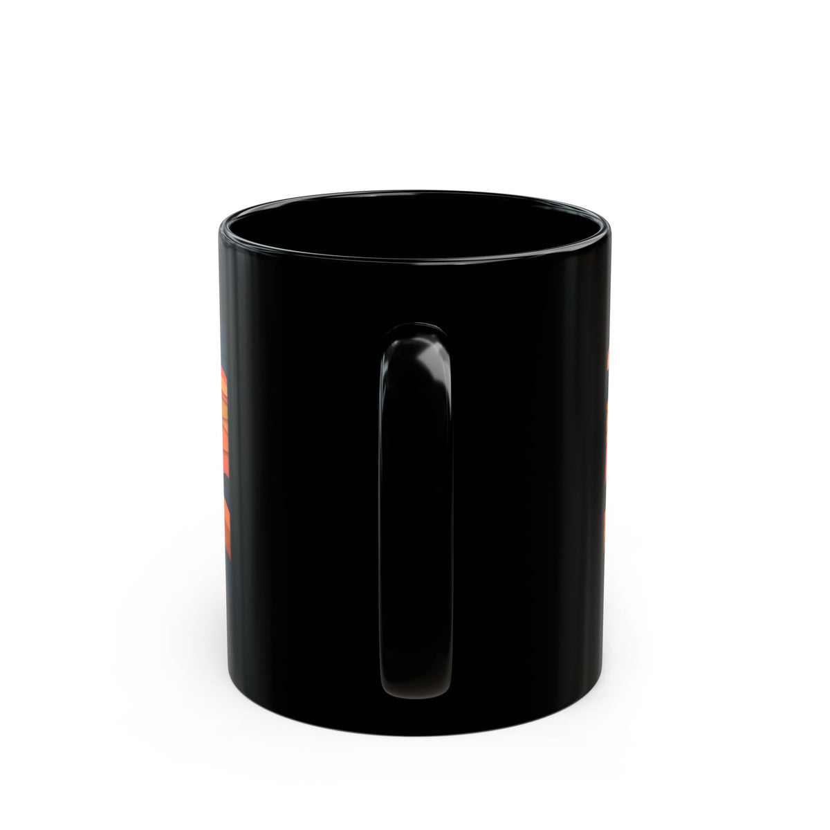Sunset Waves Black Mug — Retro Ocean Sunrise Coffee Cup (11oz & 15oz)