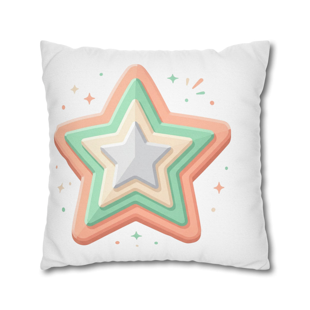 Star Shape Spun Polyester Square Pillowcase
