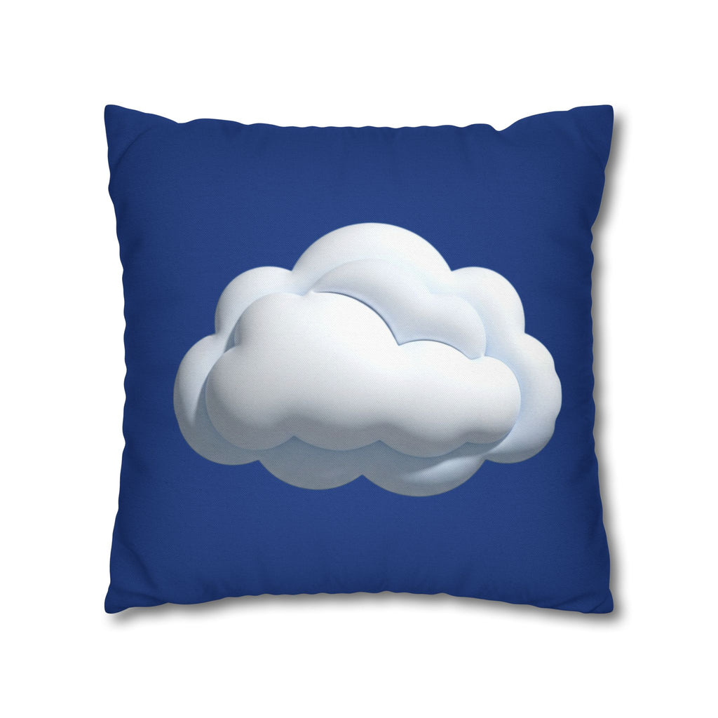 Cloud Navy Pillowcase – Soft White Cloud Design on Blue Square Pillow