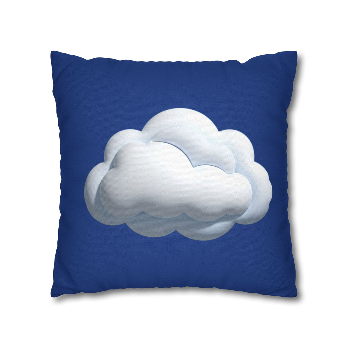 Cloud Navy Pillowcase – Soft White Cloud Design on Blue Square Pillow