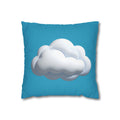 Cloud Print Turquoise Pillowcase – Cute White Cloud on Blue Decorative Throw Pillow Cover