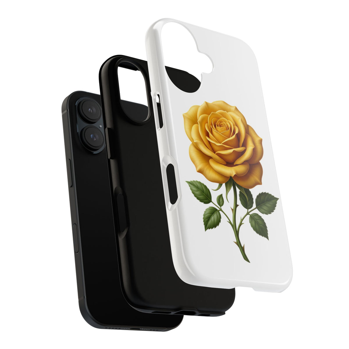 Yellow Rose Phone Case — Vintage Floral Tough Protective Cover
