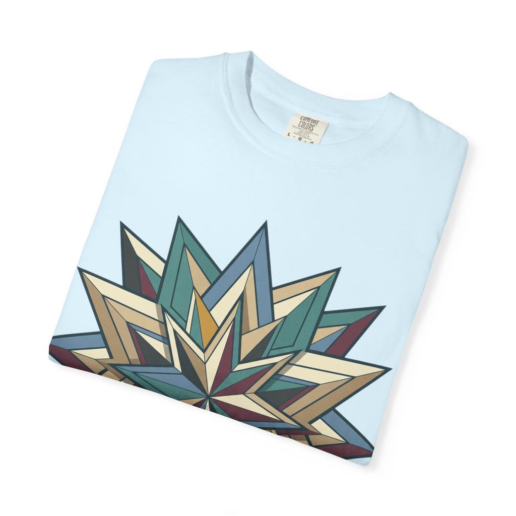 Geometric Starburst T-Shirt — Vintage Compass Rose Graphic Tee