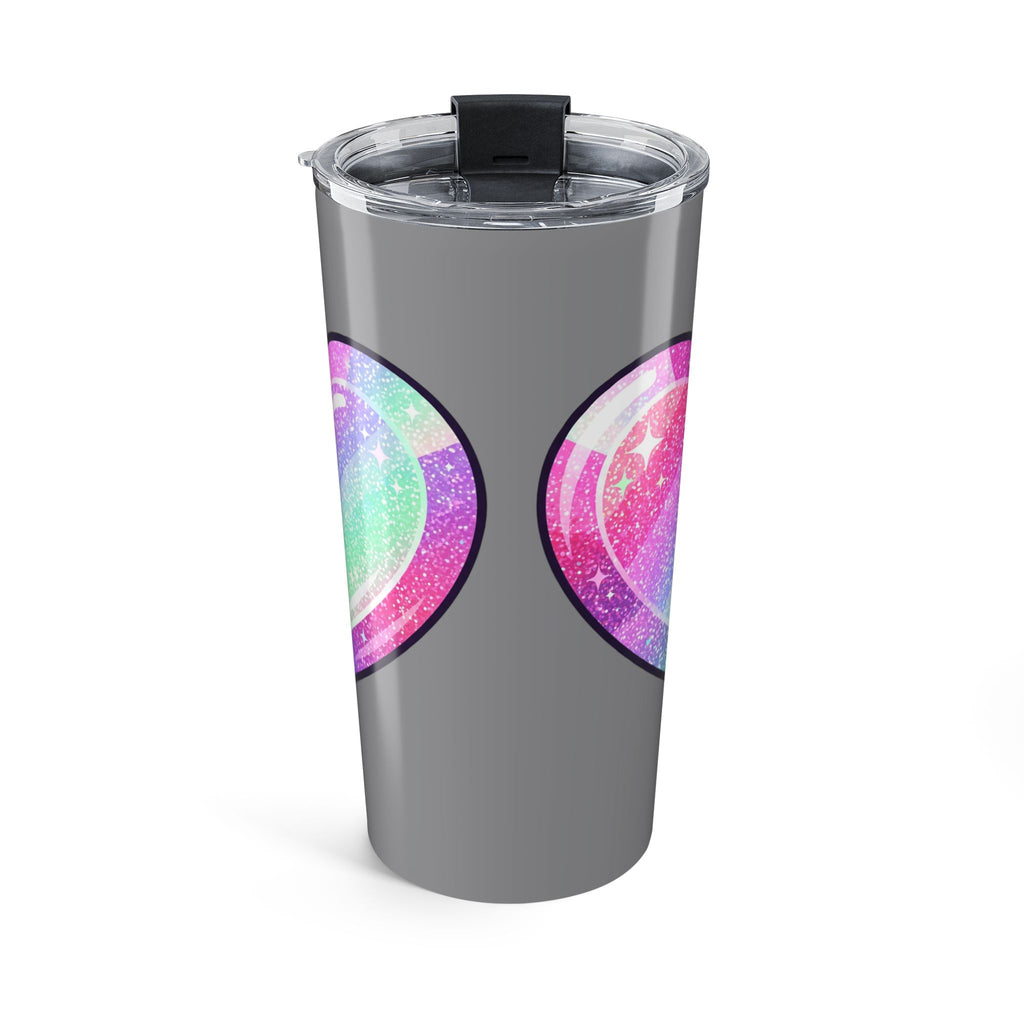 Pastel Glitter Heart Tumbler 20oz- Grey