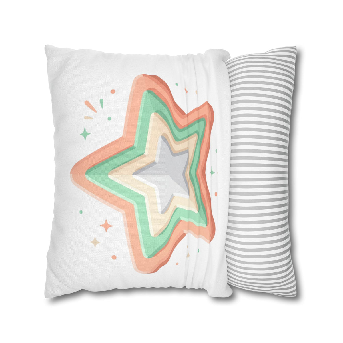Star Shape Spun Polyester Square Pillowcase