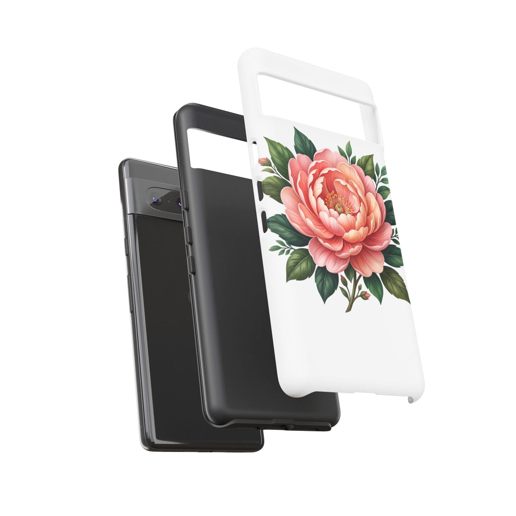 Floral Peony Tough Phone Case — Protective Botanical iPhone Cover