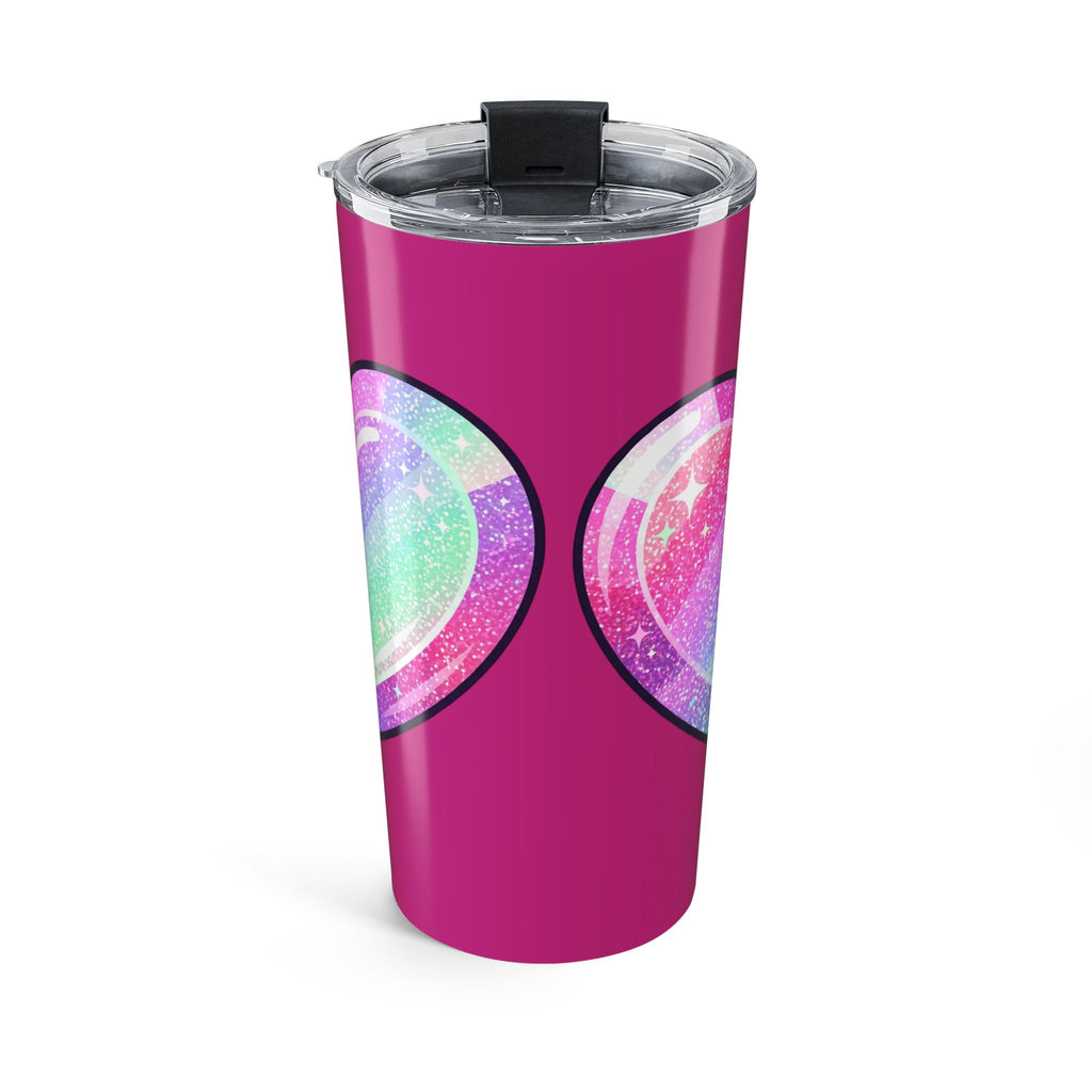 Pastel Glitter Heart Tumbler 20oz- Magenta
