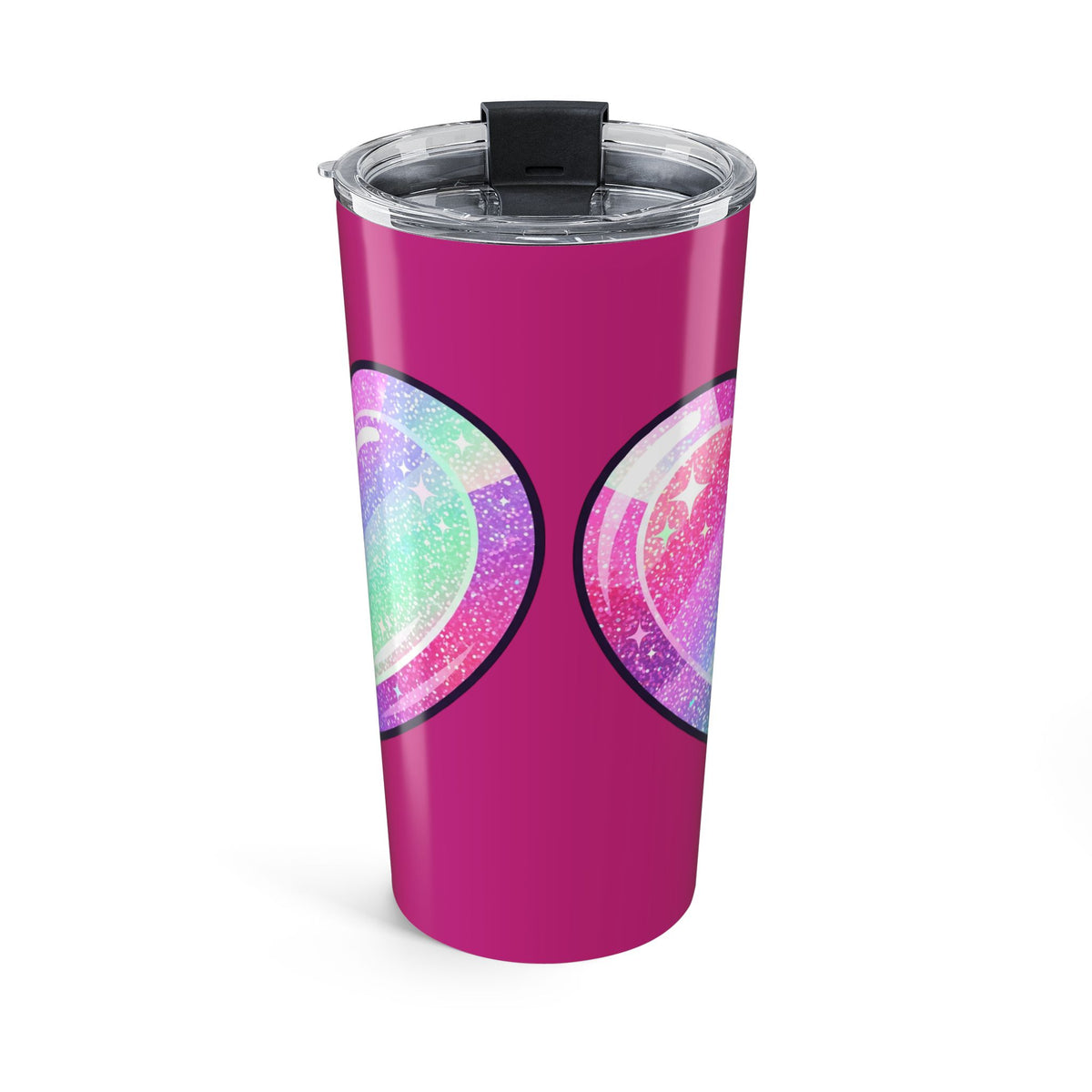 Pastel Glitter Heart Tumbler 20oz- Magenta