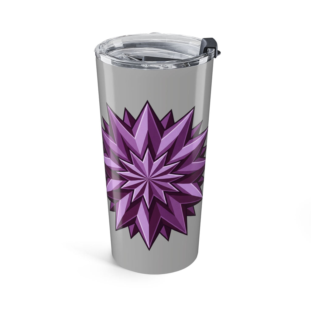 20oz Purple Geometric Star Tumbler — Insulated Travel Cup-Grey