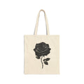 Black Rose Cotton Canvas Tote Bag