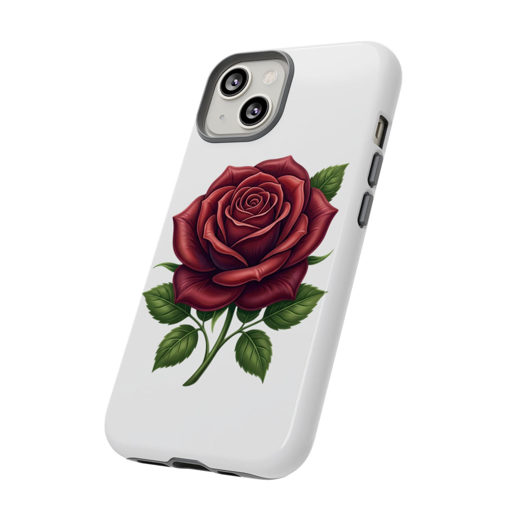Rose Phone Case — Vintage Red Rose Floral Protective Cover