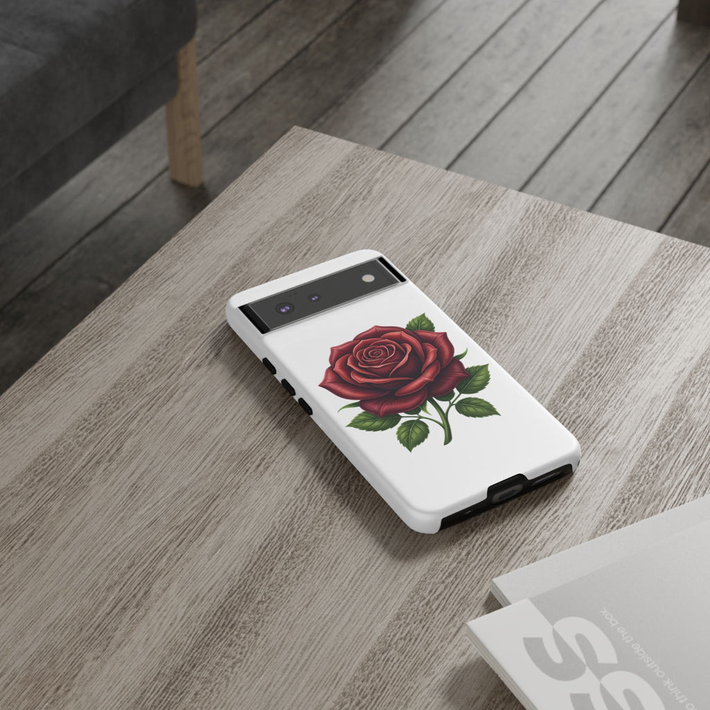 Rose Phone Case — Vintage Red Rose Floral Protective Cover
