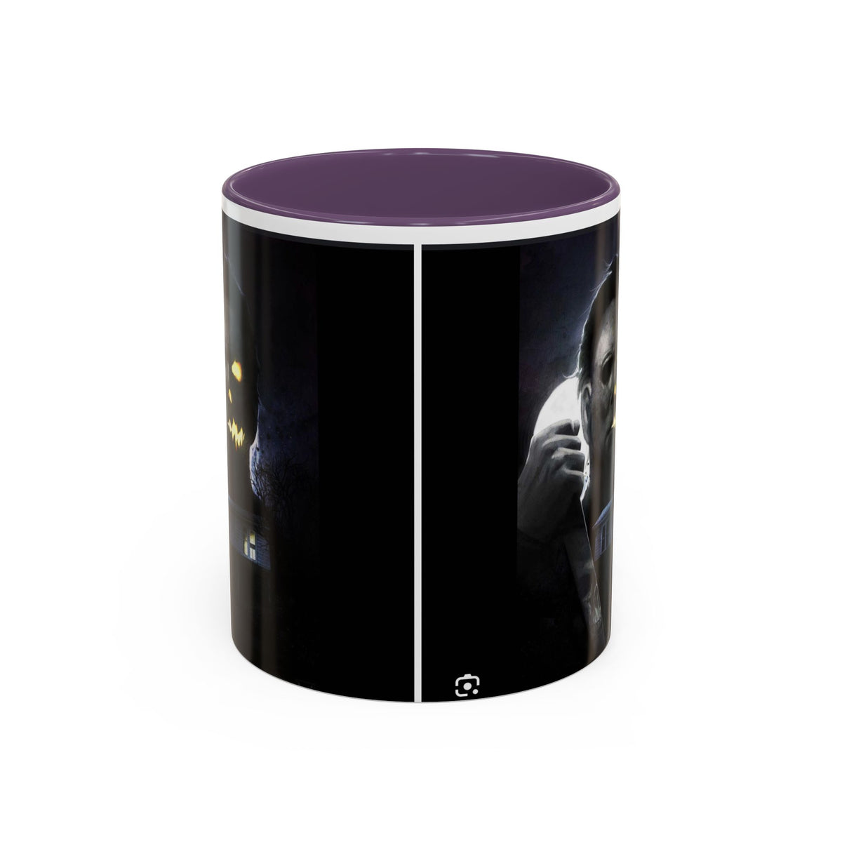Halloween Michael Myers Accent Coffee Mug — Spooky Horror Movie Jack-O'-Lantern Face (11/15oz)