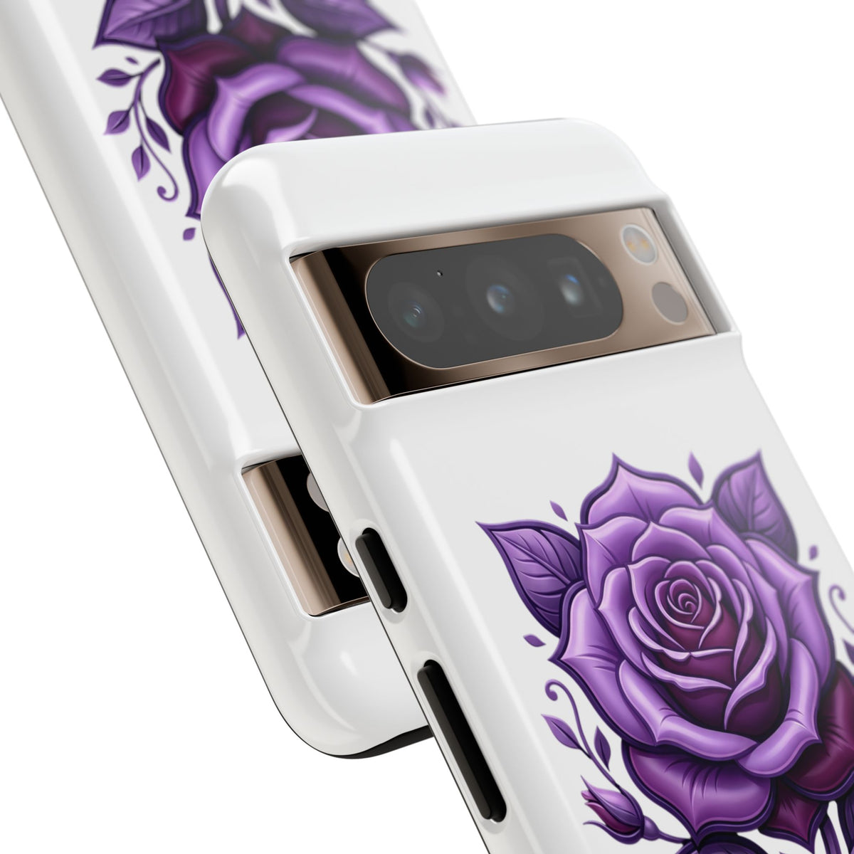 Purple Rose Tough Phone Case — Floral Protective Phone Cover