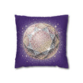 Glittery Dark Purple Spun Polyester Square Pillowcase
