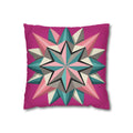 Geometric Starburst Throw Pillowcase — Pink Teal Modern Decorative Cushion Cover