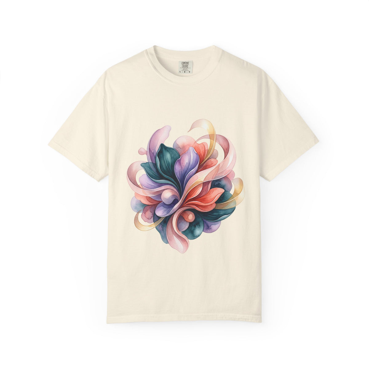 T-Shirt — Colorful Abstract Floral Swirl Graphic Tee