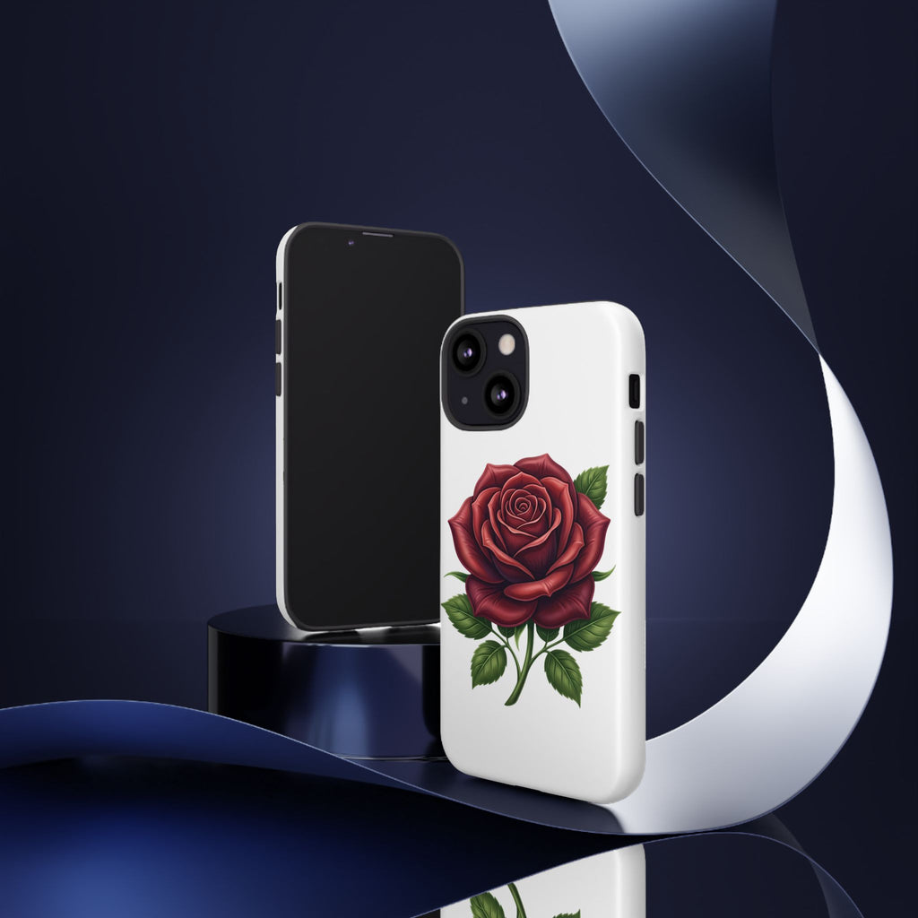 Rose Phone Case — Vintage Red Rose Floral Protective Cover