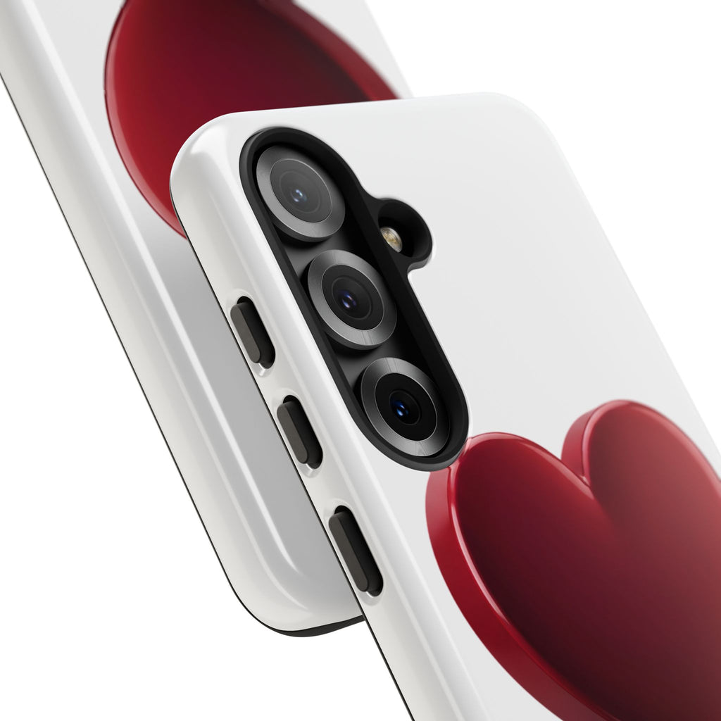 Heart Tough Phone Case - Red 3D Heart Protective Phone Case