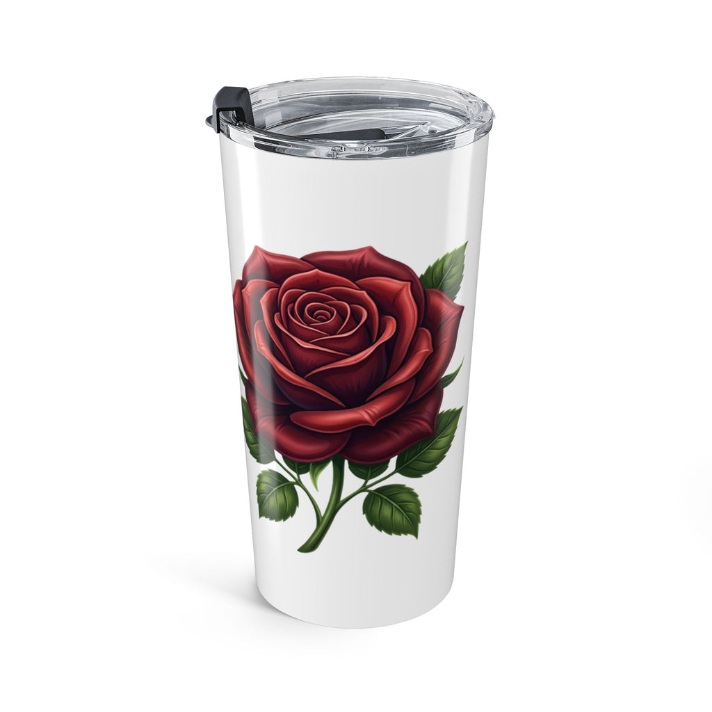 20oz Rose Tumbler - Red Floral Insulated Travel Cup
