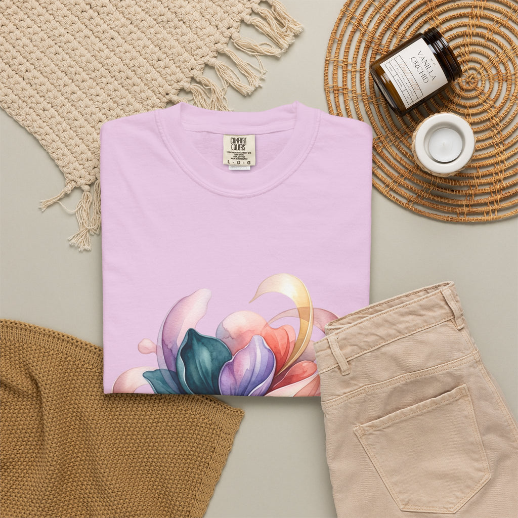 T-Shirt — Colorful Abstract Floral Swirl Graphic Tee