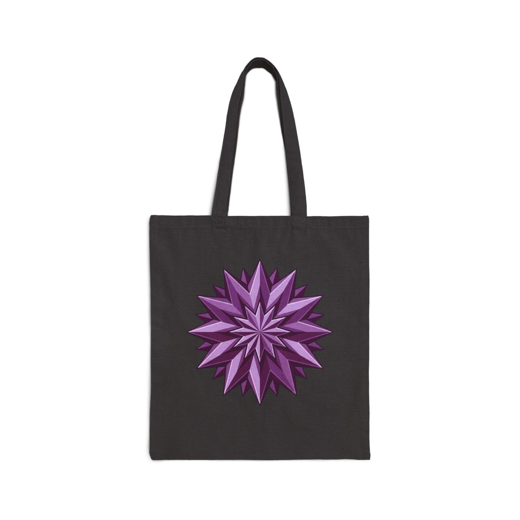 Canvas Tote — Purple Geometric Starburst Tote Bag