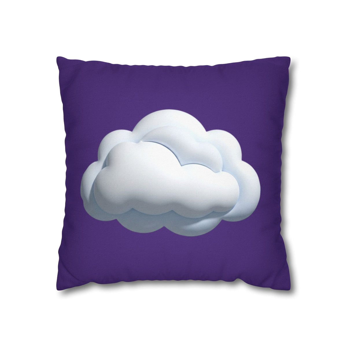 Cloud Graphic Pillowcase - Dark Purple Whimsical Decorative Throw Pillow Cover