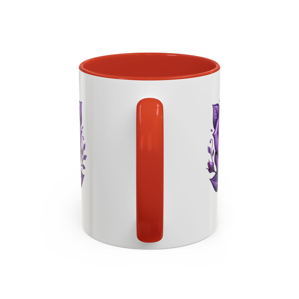 Purple Rose Accent Coffee Mug — Floral Gothic Tea Cup for Women & Gifts